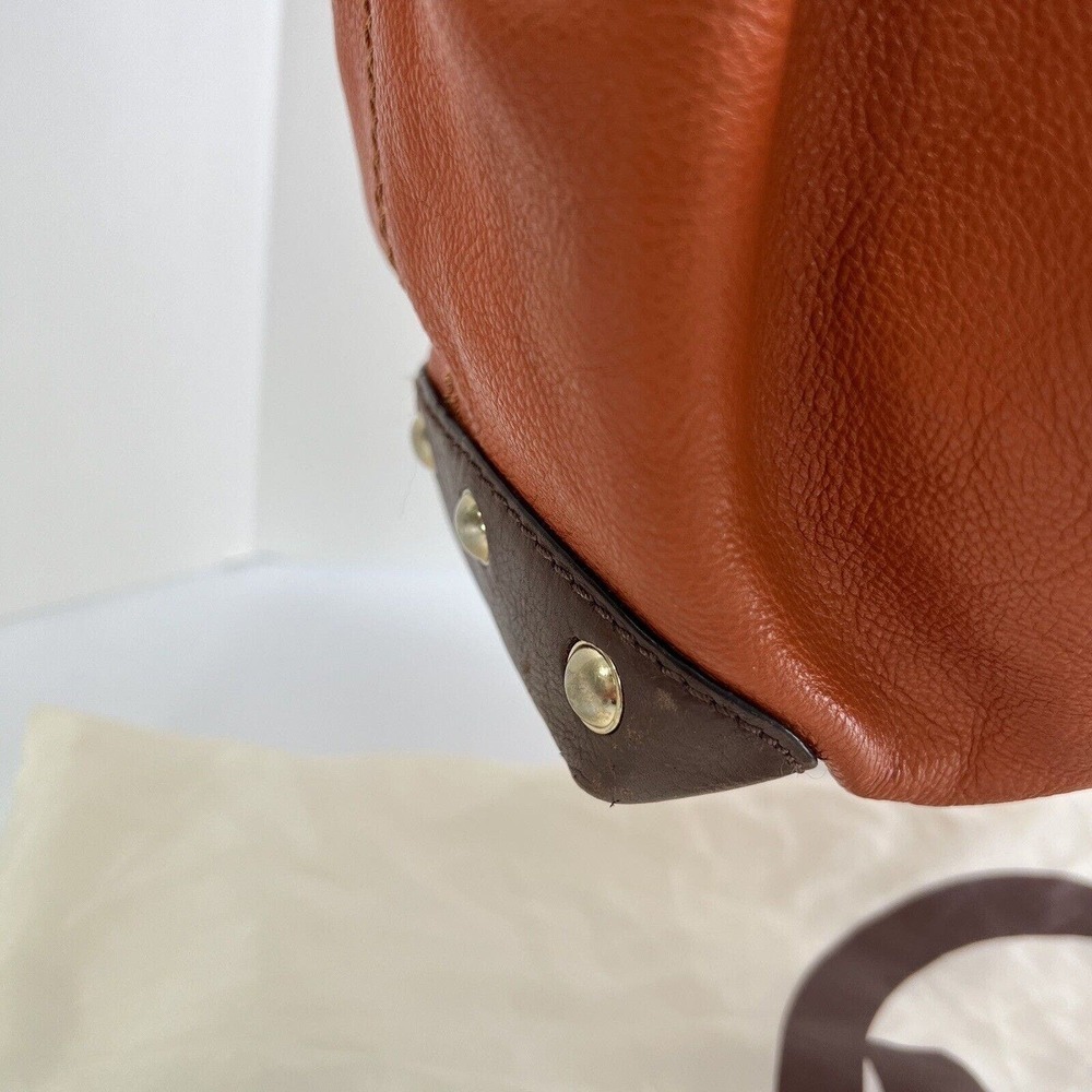 Vintage Michael Kors Shoulder Bag Pebble Leather Pumpkin Brown Boho Dust Bag - Picture 4 of 16